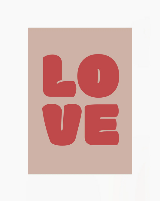 Children's poster with red 'LOVE' text