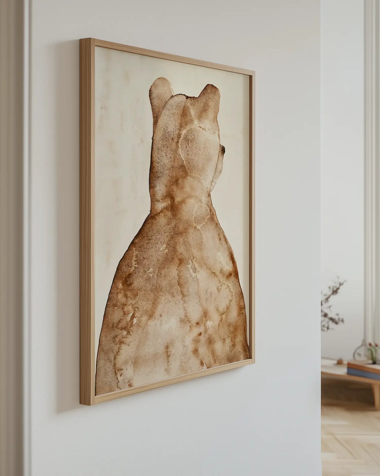 Brown bear poster of a dress on a wall