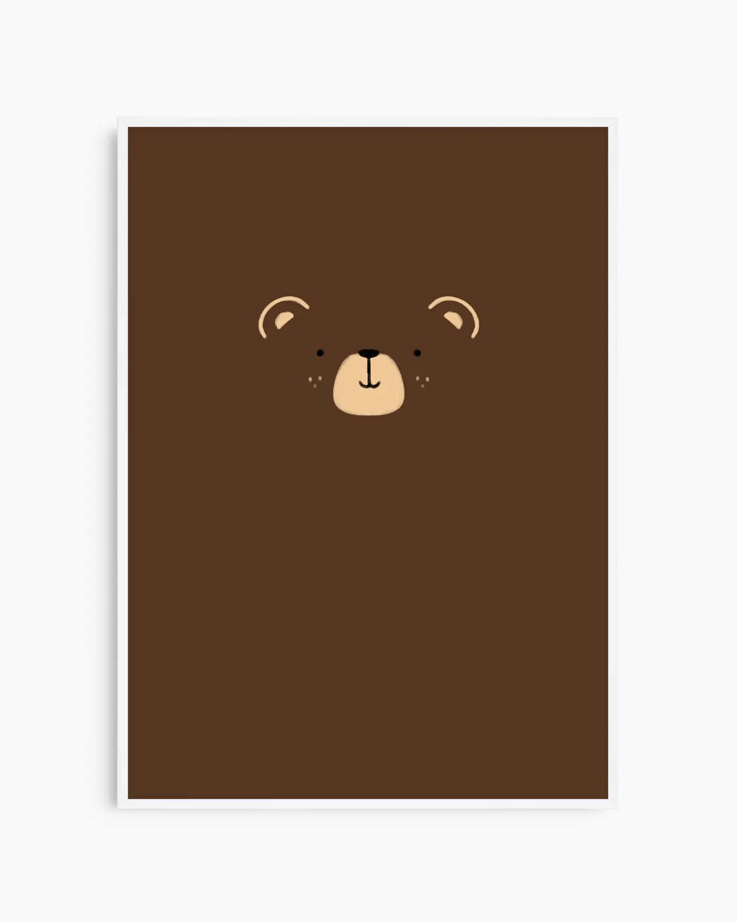 Brown notebook with a bear face design on a white background