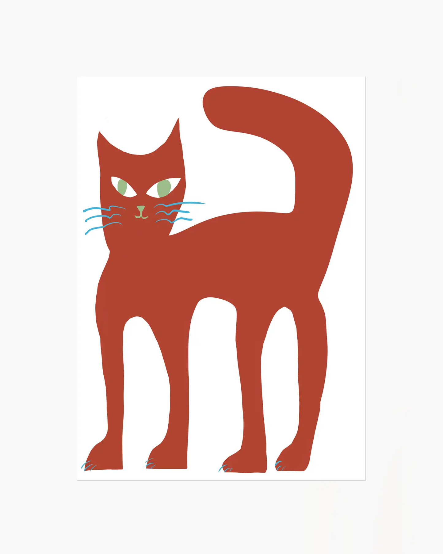 Red cat illustration on a white background