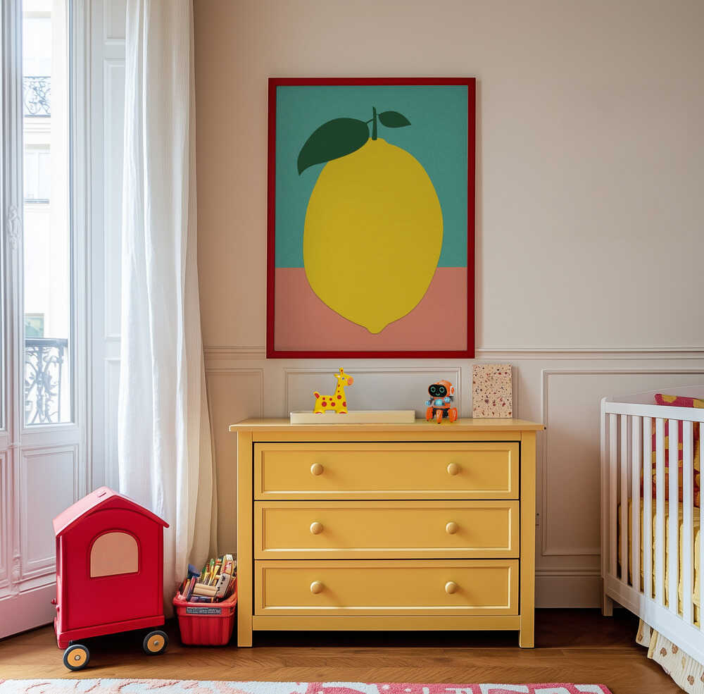 Sitron med To Blader Plakat