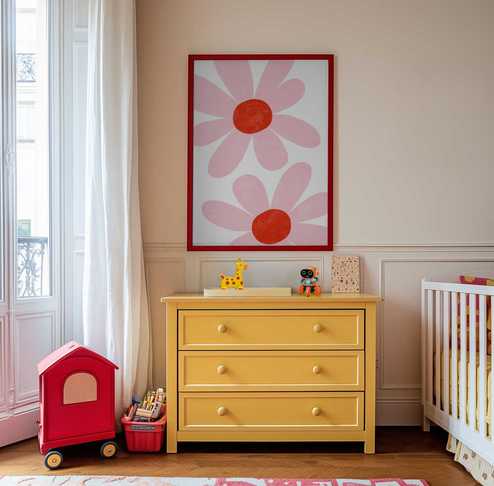 Rosa Blomsterblad Plakat