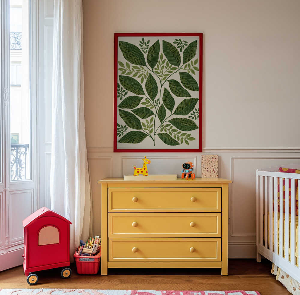 Stripede Blader Gren Plakat