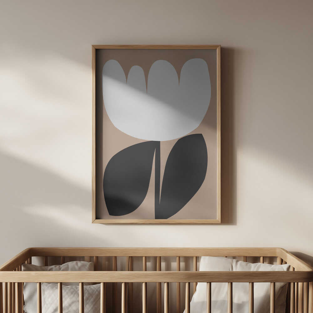 Monokrom Blomst Plakat