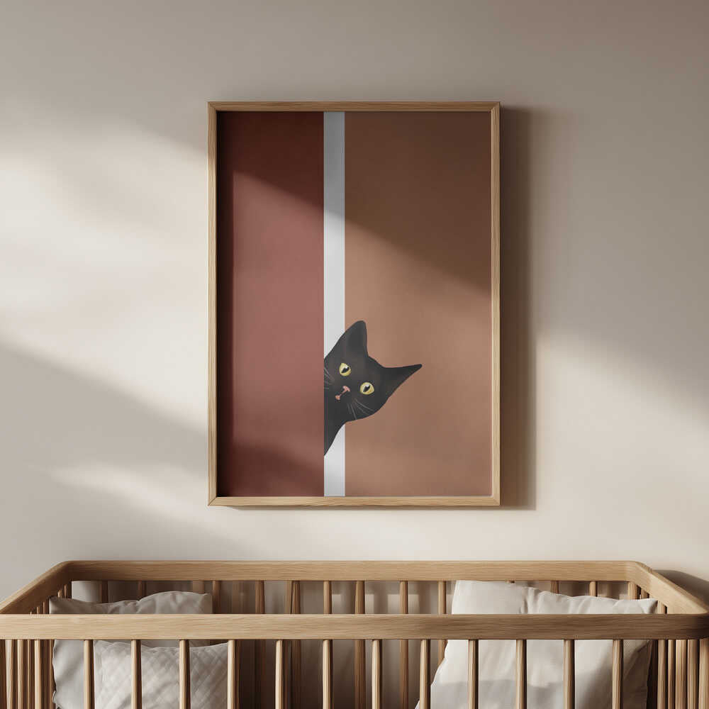 Nysgjerrig Svart Katt Plakat