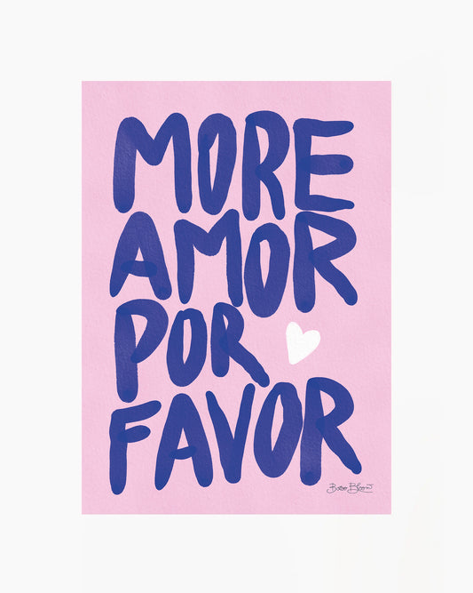 More Amor Por Favor Rosa Plakat
