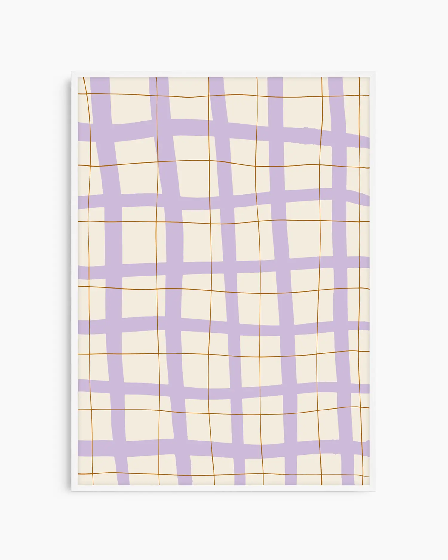 Warm, minimalist wall art in pastel red tones on a pastel red background, shown in a white frame.