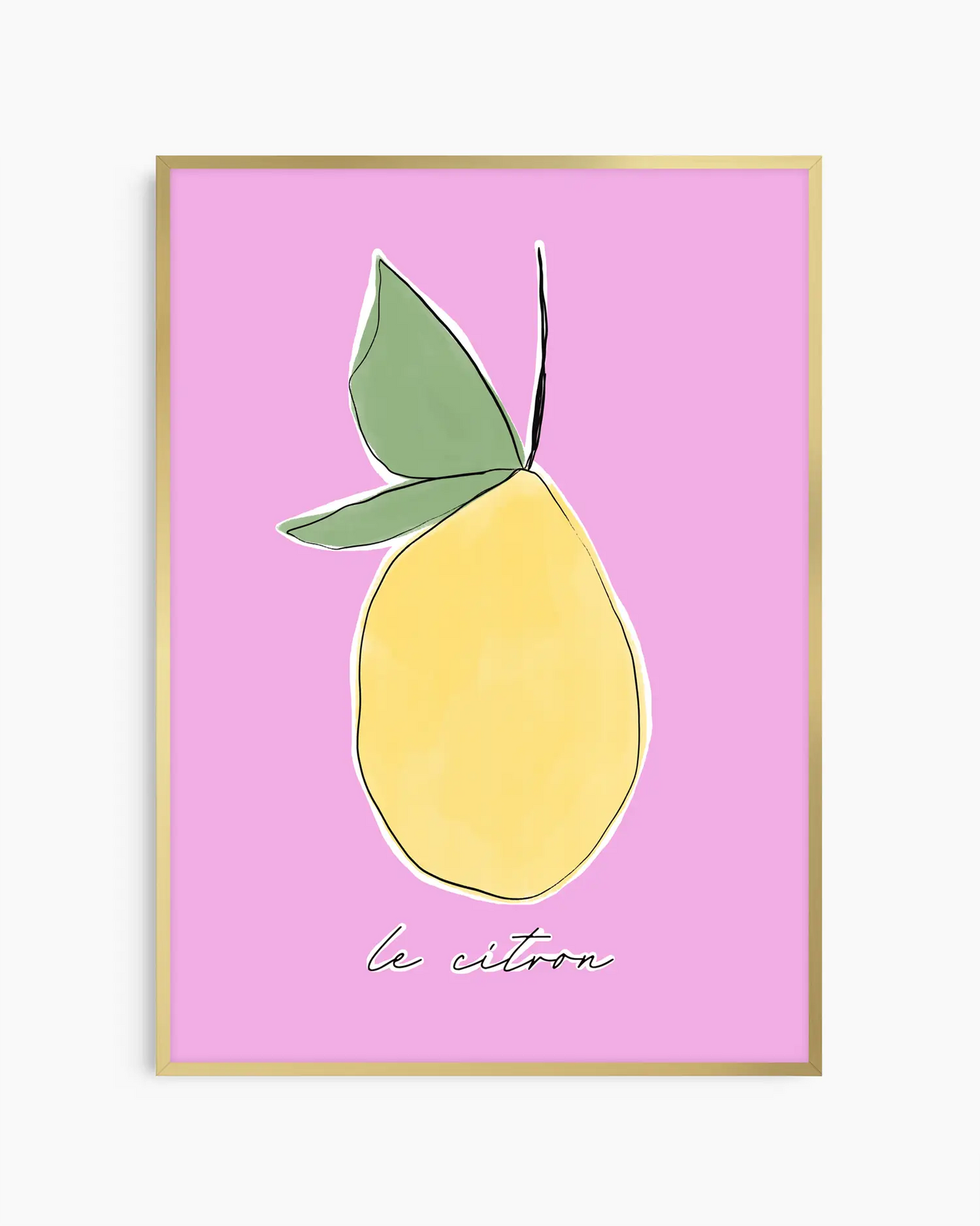 Warm, minimalist wall art in pastel rose tones on a pastel rose background, shown in a gold frame.