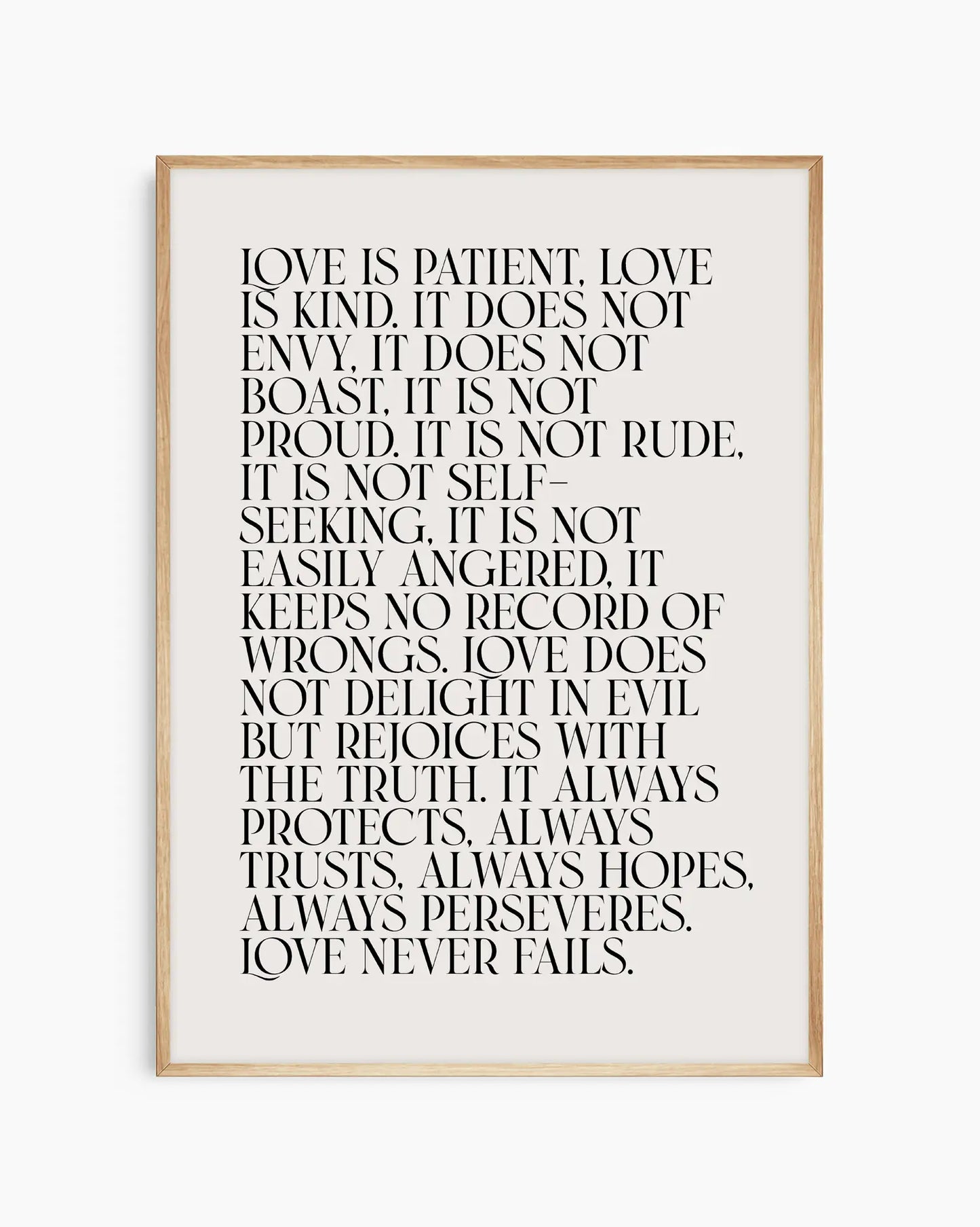 Framed text poster with philosophical quote on a white background