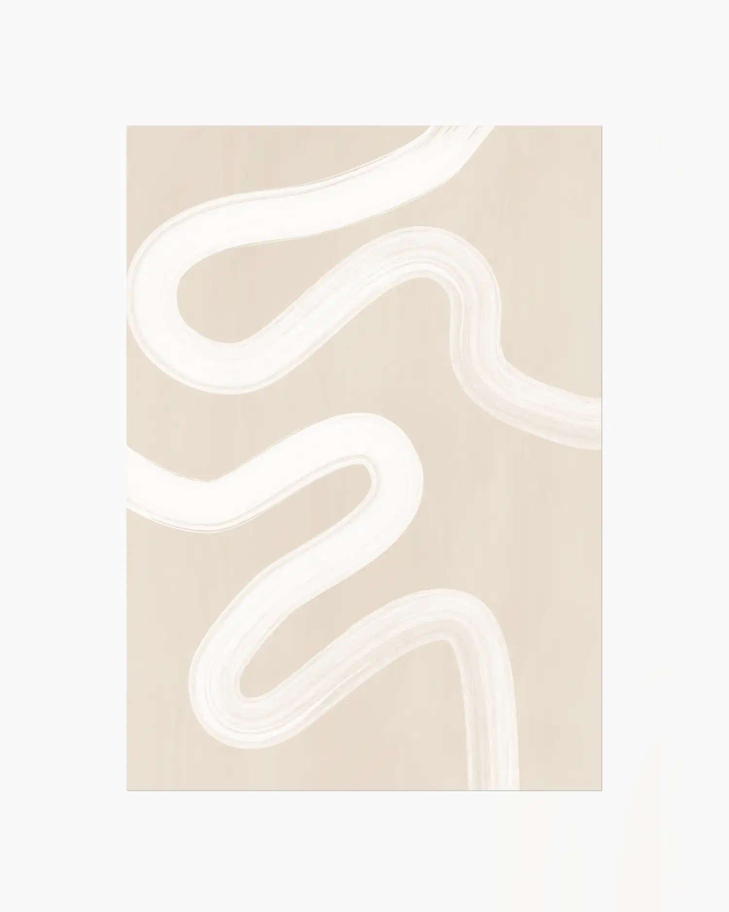 Abstract white line design on a beige background