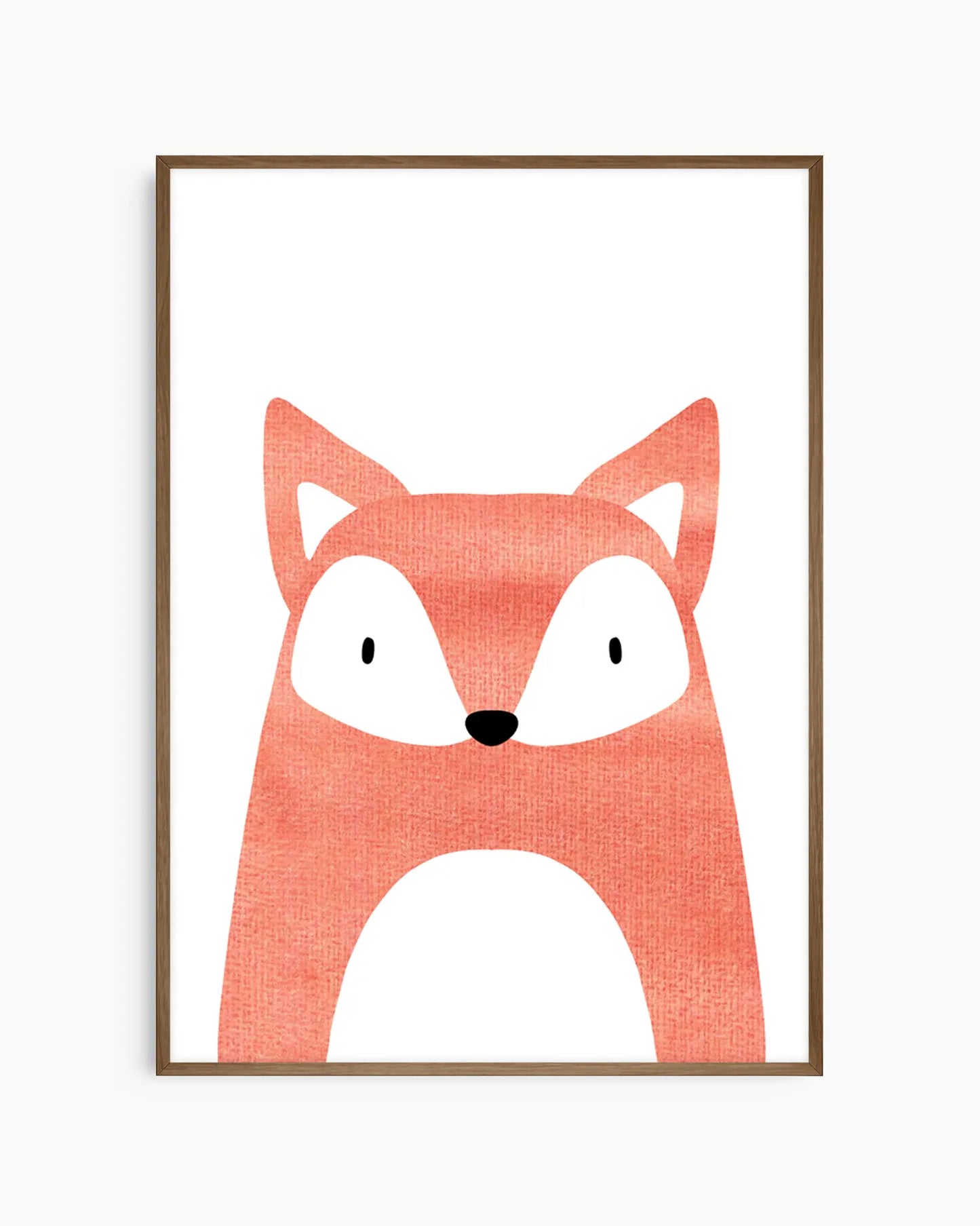 Framed illustration of a fox on a white background