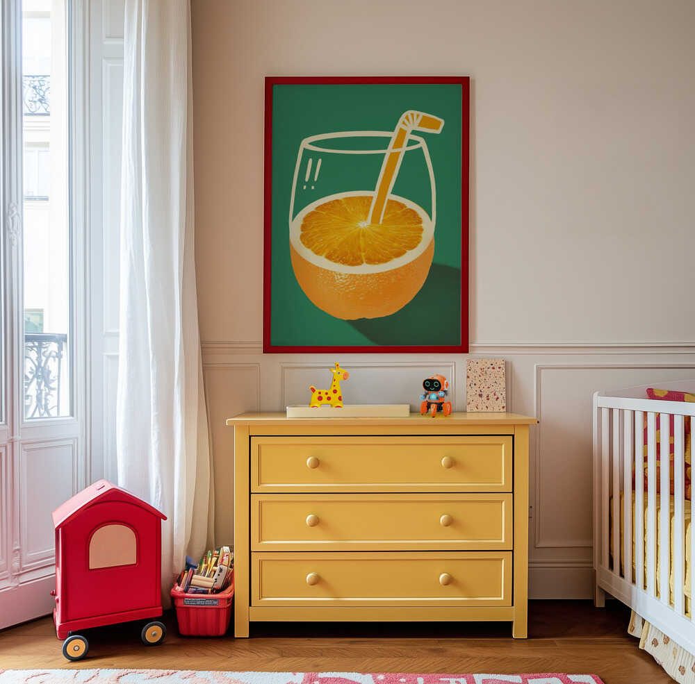 Livlig Appelsindrikk Plakat