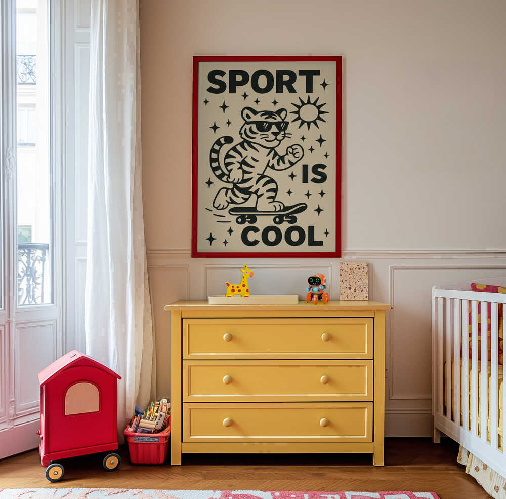 Skatende Tiger Plakat