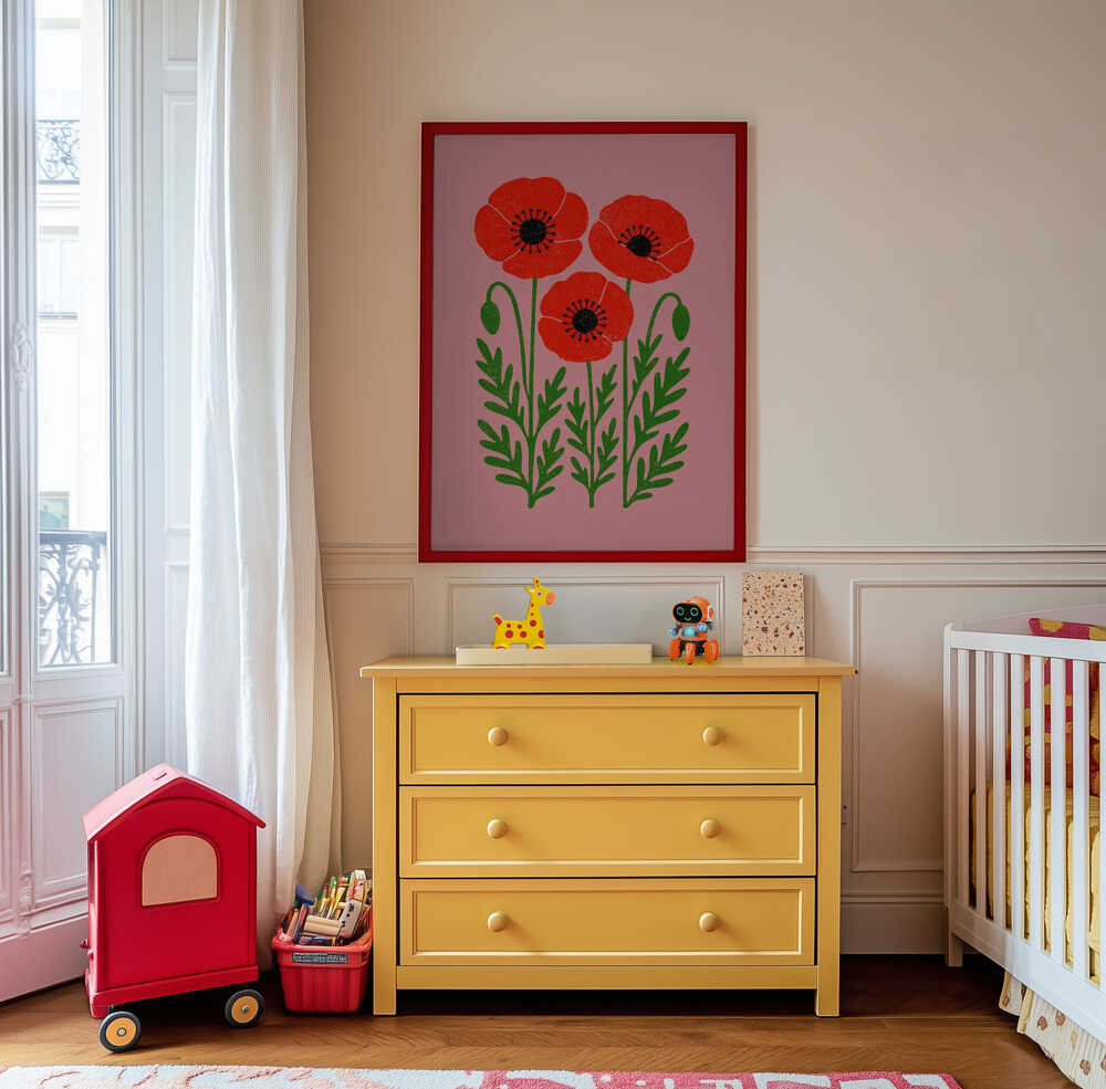 Abstract Vivid Poppies