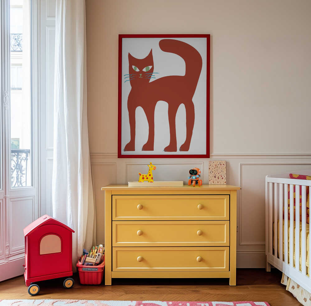 Stor Rød Katt Plakat