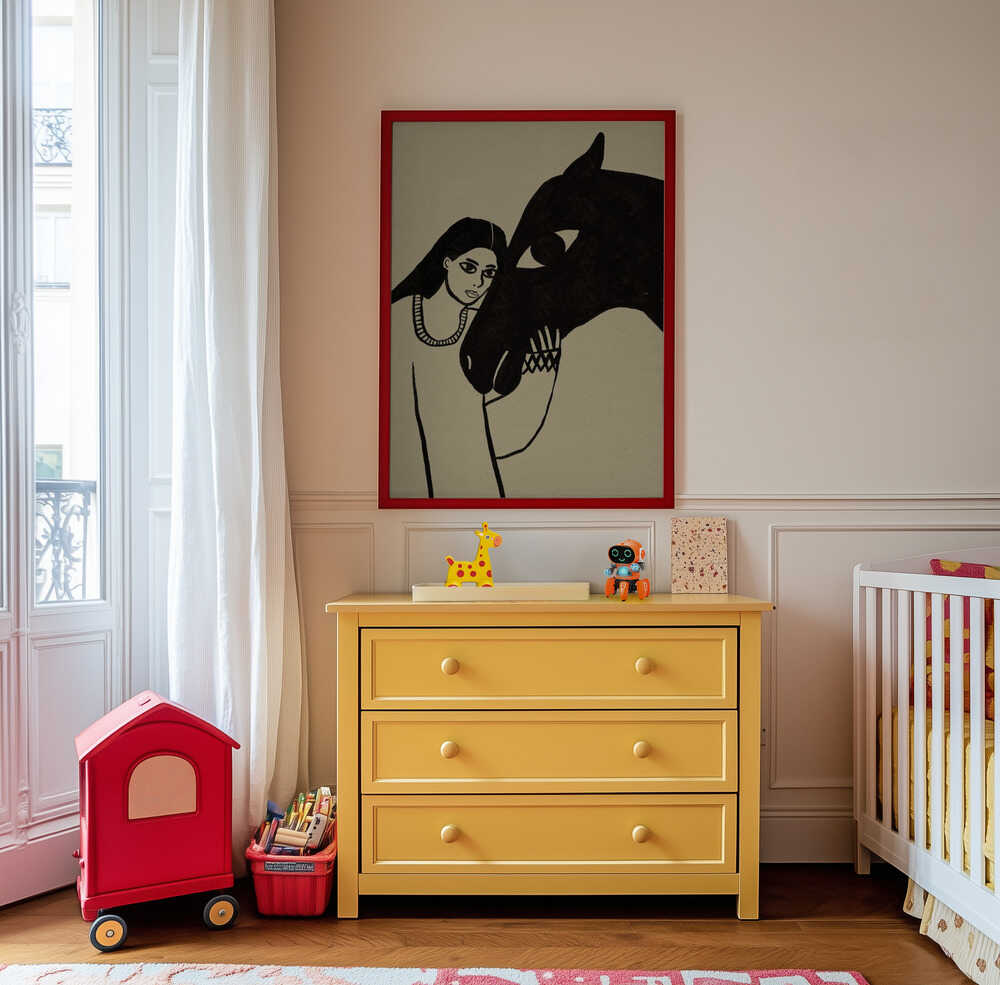 Kvinne og Hest Plakat