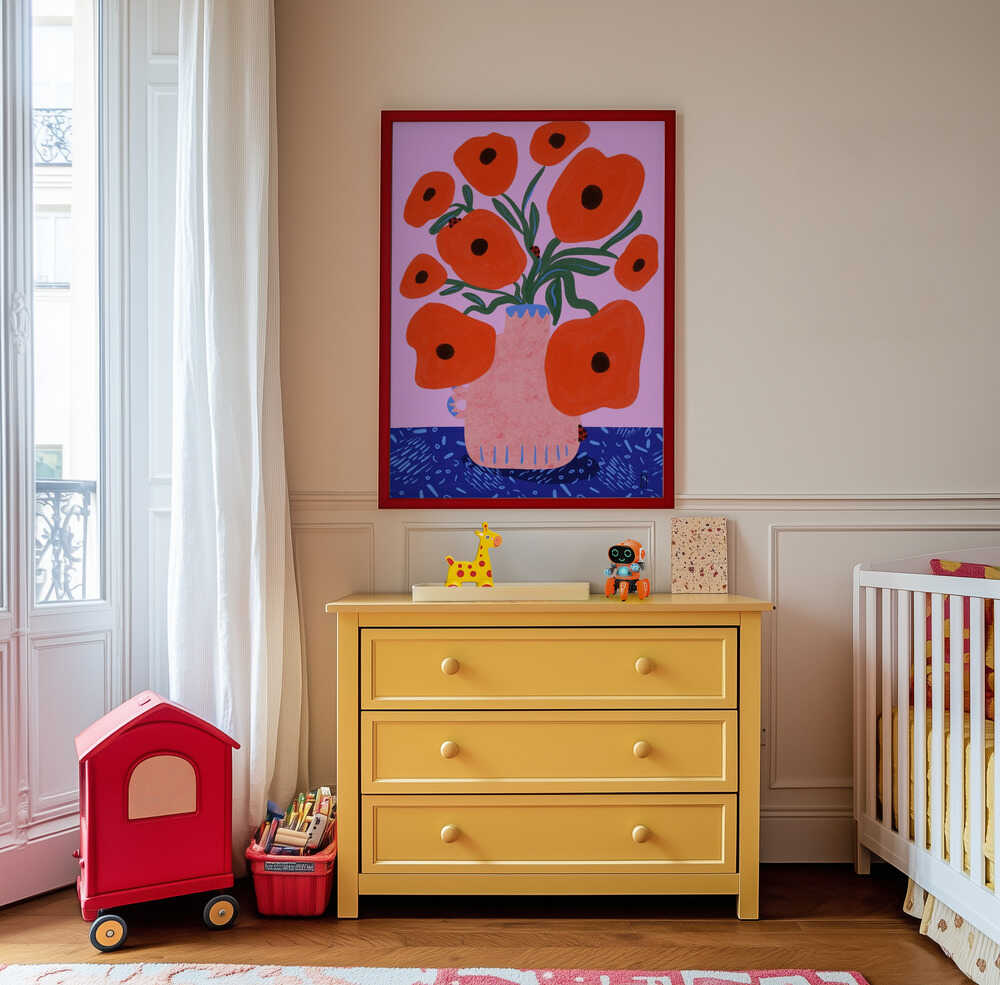 Karmosinrøde Valmuer Plakat