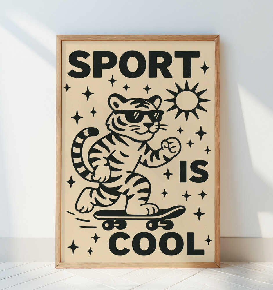 Skatende Tiger Plakat
