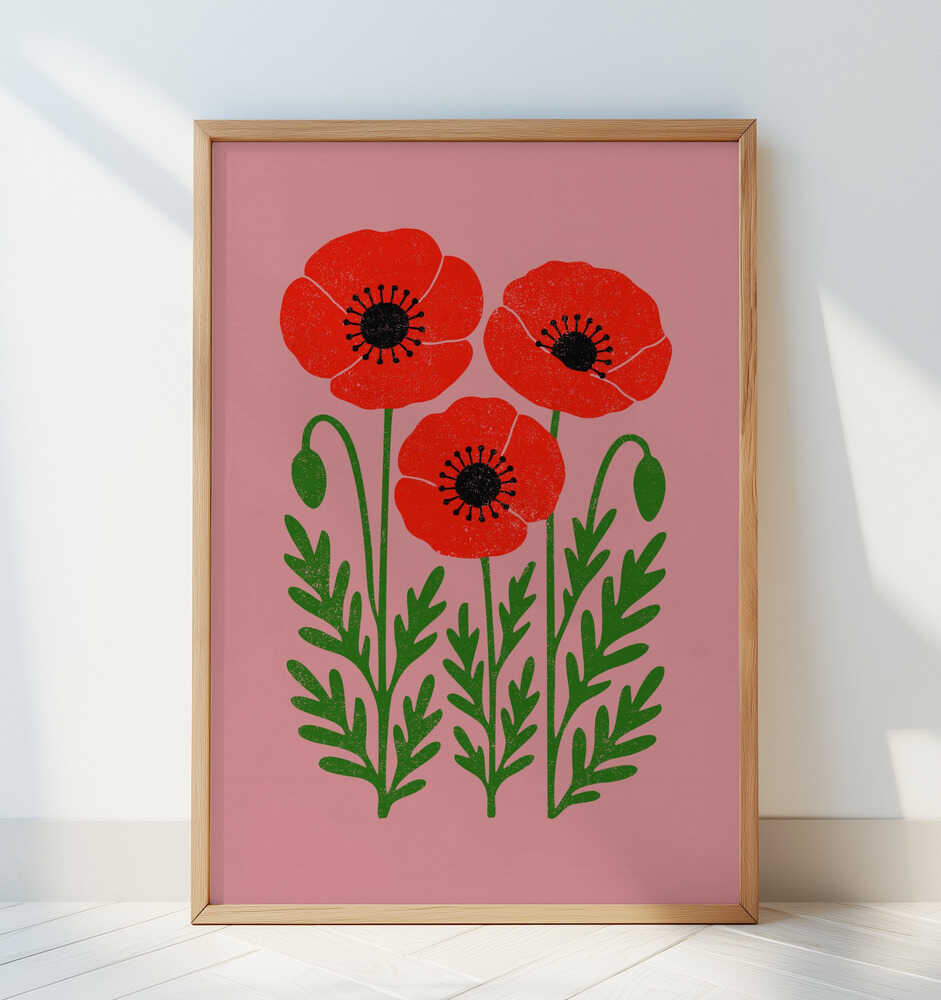 Abstract Vivid Poppies