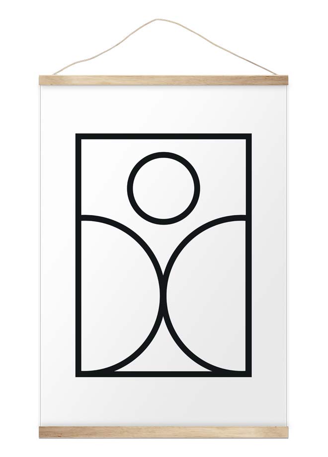 Oak poster hanger for wall art, posters and prints