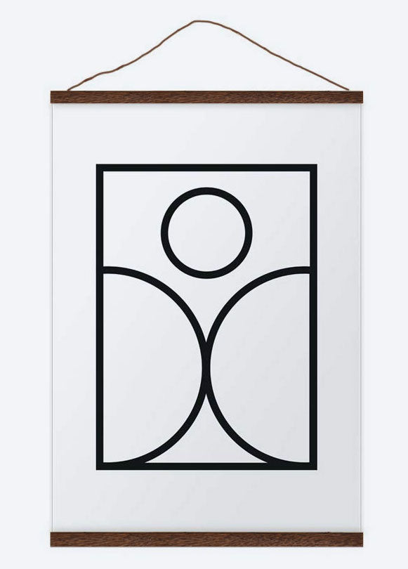 Poster hanger in dark oak made to fit our personalized posters