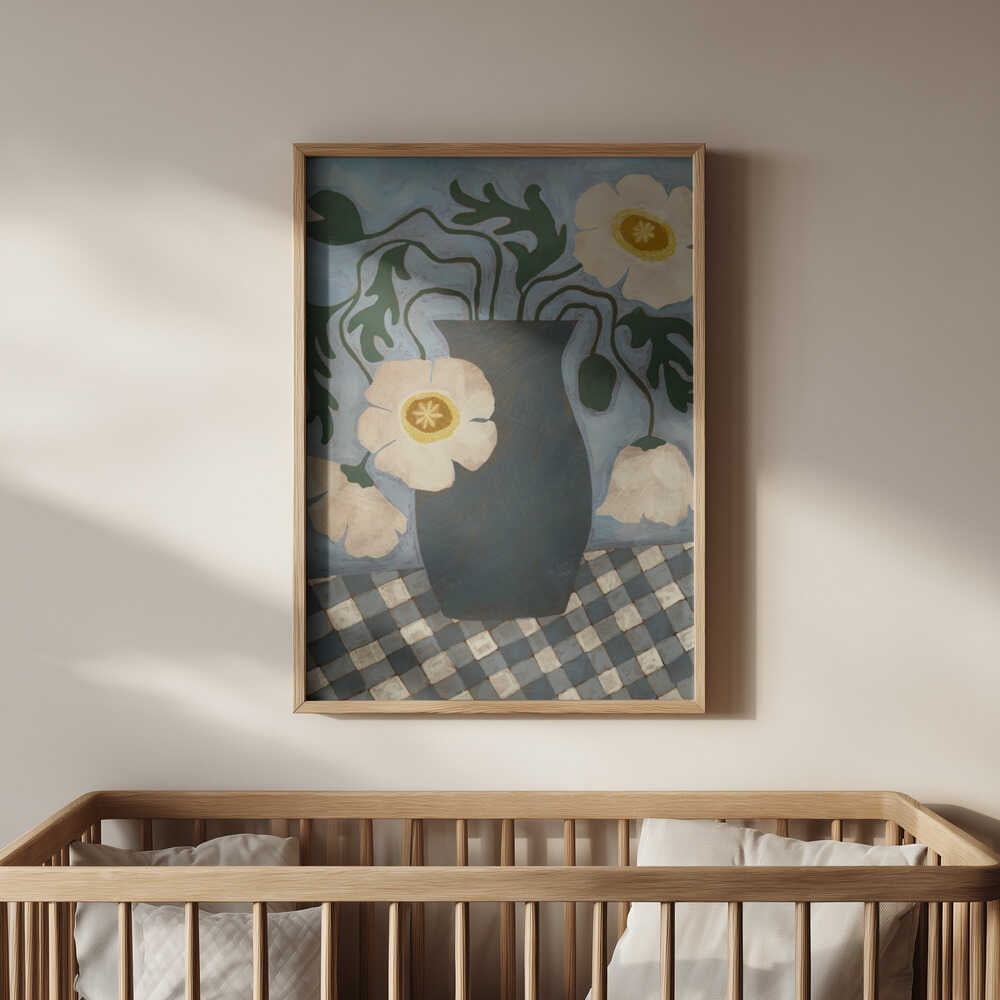 Hvite Islandske Valmuer Plakat