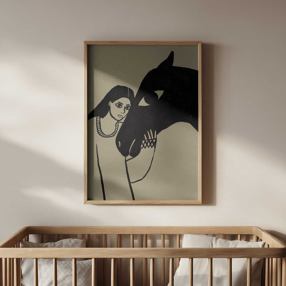 Kvinne og Hest Plakat